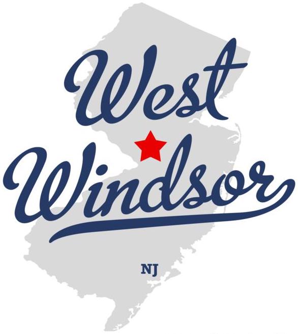 a map with a red star and blue text